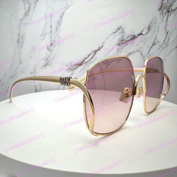 New MIU MIU Sunglasses MU A57S 5AK40S Gold Metal Square Oversized Gradient Lens main image 6